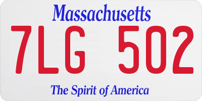 MA license plate 7LG502
