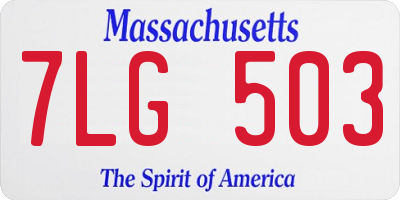 MA license plate 7LG503