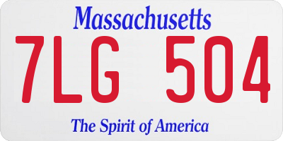 MA license plate 7LG504