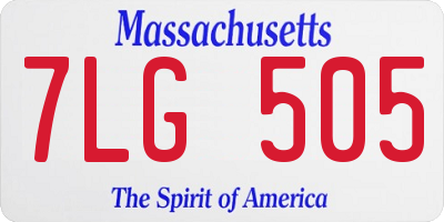 MA license plate 7LG505