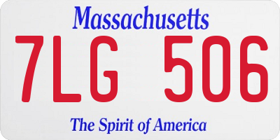 MA license plate 7LG506