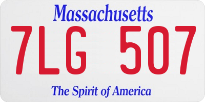 MA license plate 7LG507