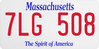 MA license plate 7LG508