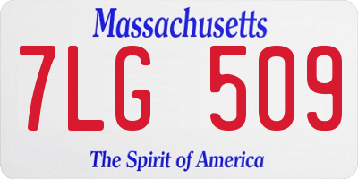 MA license plate 7LG509