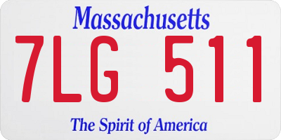 MA license plate 7LG511