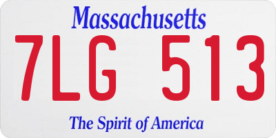 MA license plate 7LG513
