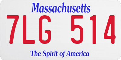 MA license plate 7LG514