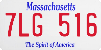 MA license plate 7LG516