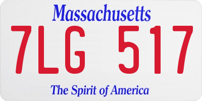 MA license plate 7LG517