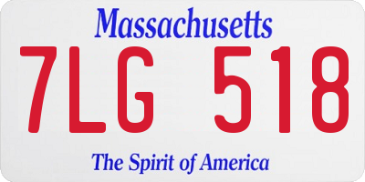 MA license plate 7LG518