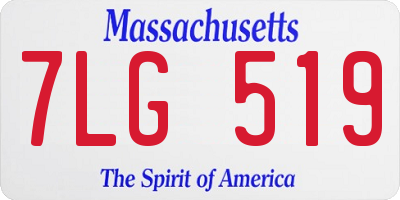 MA license plate 7LG519