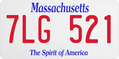 MA license plate 7LG521