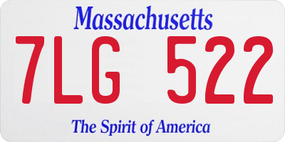 MA license plate 7LG522