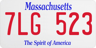 MA license plate 7LG523