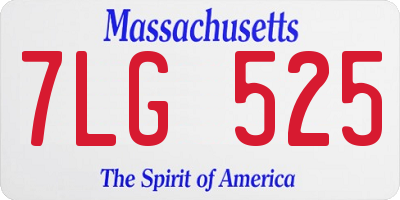 MA license plate 7LG525