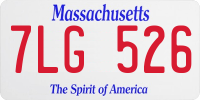 MA license plate 7LG526