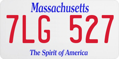MA license plate 7LG527