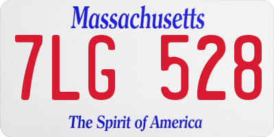 MA license plate 7LG528