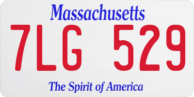 MA license plate 7LG529