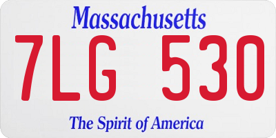MA license plate 7LG530