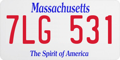 MA license plate 7LG531