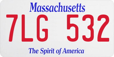 MA license plate 7LG532