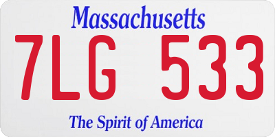 MA license plate 7LG533