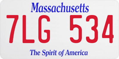 MA license plate 7LG534