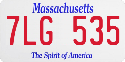 MA license plate 7LG535