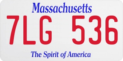 MA license plate 7LG536