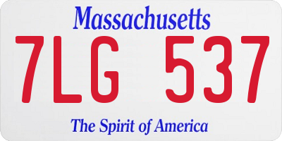 MA license plate 7LG537