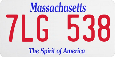 MA license plate 7LG538