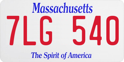 MA license plate 7LG540