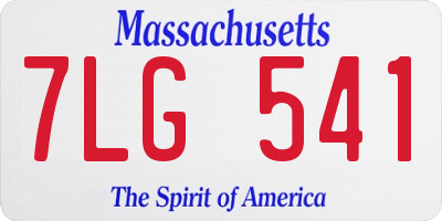 MA license plate 7LG541