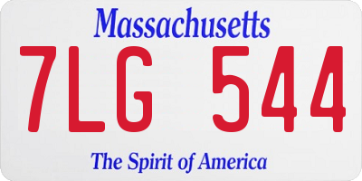 MA license plate 7LG544