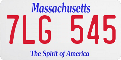 MA license plate 7LG545