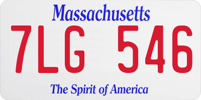 MA license plate 7LG546