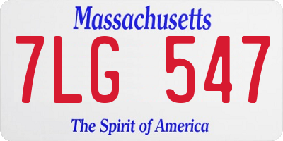 MA license plate 7LG547