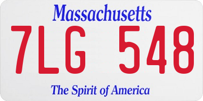 MA license plate 7LG548
