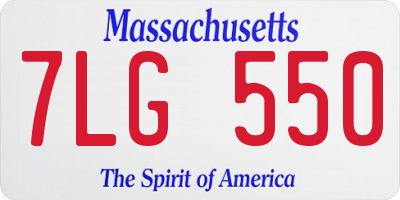 MA license plate 7LG550