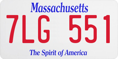 MA license plate 7LG551