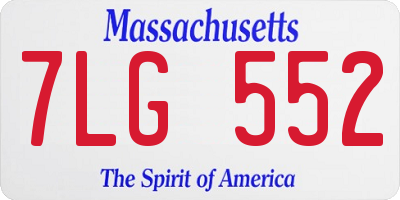 MA license plate 7LG552