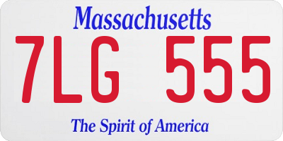 MA license plate 7LG555