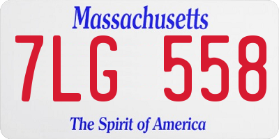 MA license plate 7LG558
