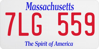MA license plate 7LG559