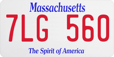MA license plate 7LG560
