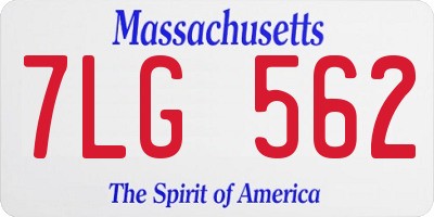 MA license plate 7LG562