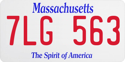 MA license plate 7LG563