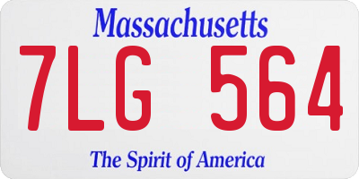 MA license plate 7LG564