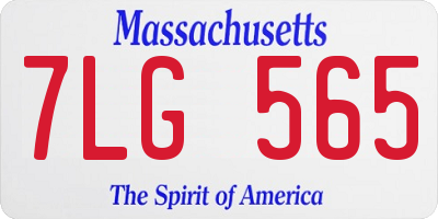 MA license plate 7LG565